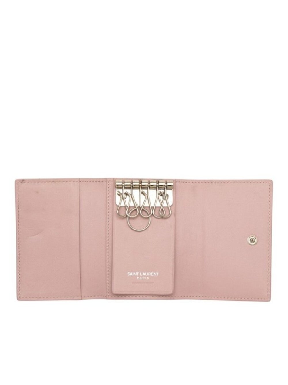 Saint Laurent YSL Logo Case Pink Leather Card Holder - Picture 6 of 8